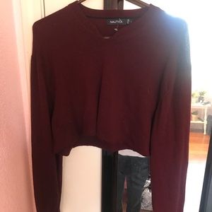 nautica raw hem crop top